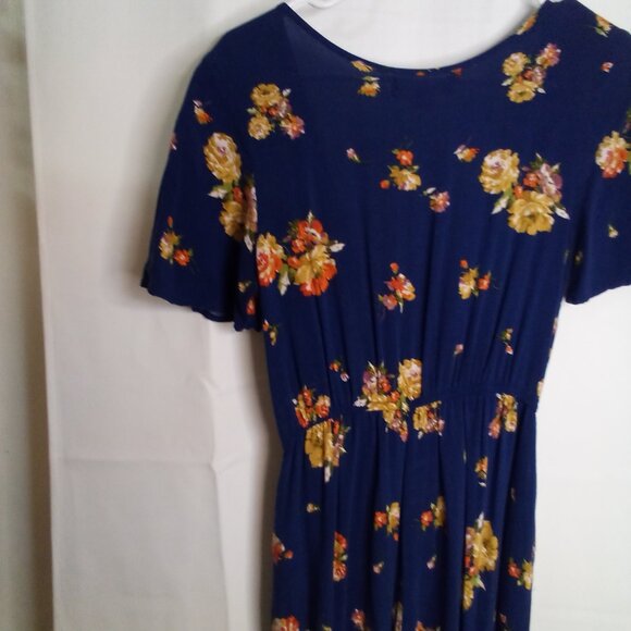 Band Of Gypsies Romper Jumpsuit Women S Short Sleeve Pants Boho Floral Blue - Picture 13 of 15